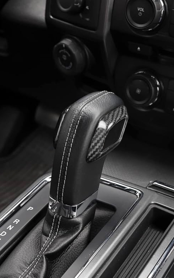 Ford F150 2015-2020 Shift Knob Chrome Delete Carbon Fiber Trim Cover XORIENT carbon fiber