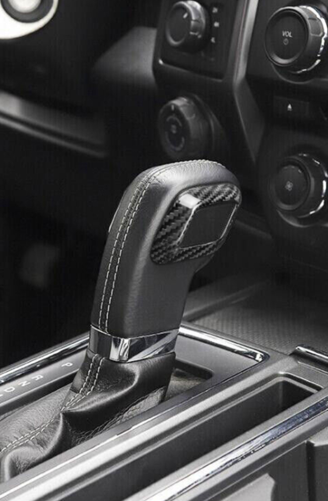 Ford F150 2015-2020 Shift Knob Chrome Delete Carbon Fiber Trim Cover XORIENT carbon fiber
