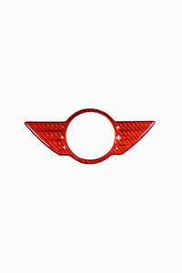 Carbon Fiber Badge Trim Cover For Mini Cooper R60/R61-red