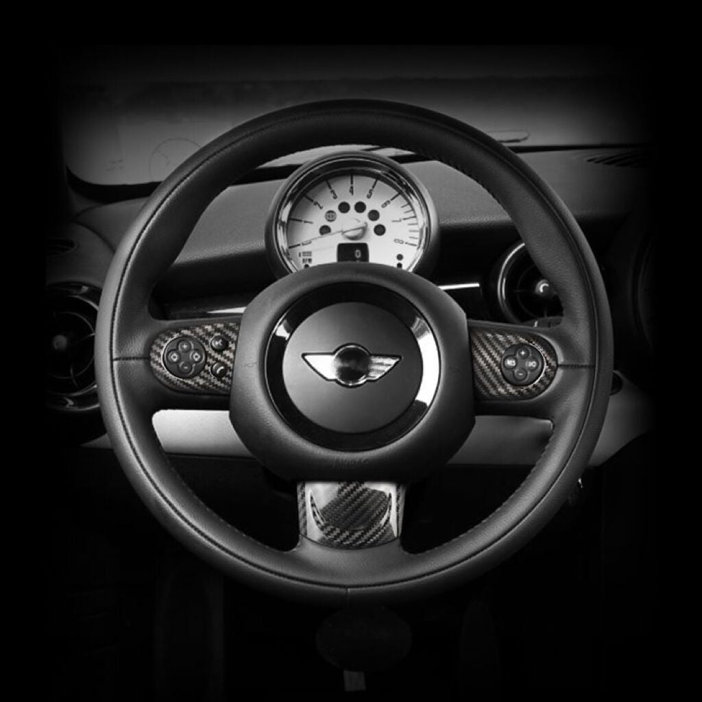 Carbon Fiber Car Steering Wheel Button Trim Cover For Mini Cooper R55/R56/R57