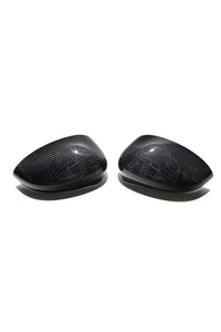 XCF Fiat 500 Abarth Mirror Covers-white cut put Scorpion Mark
