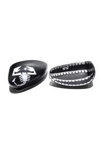 XCF Fiat 500 Abarth Mirror Covers-White Scorpion Mark